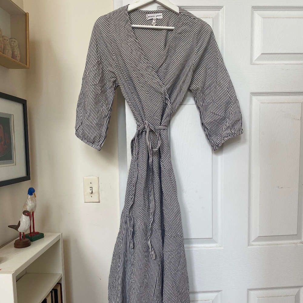 Apiece Apart Striped Wrap Dress